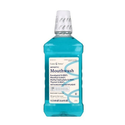Foster And Thrive, Mouthwash Blue Mint, 33.8 Oz