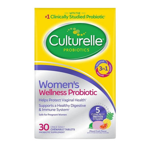 Culturelle, Women's Wellness Probiotic Chewable Mixed Fruit Flavor, 30 Tablets