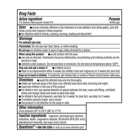 Lotrimin, Af Deodorant Powder Spray, 4.6 Oz