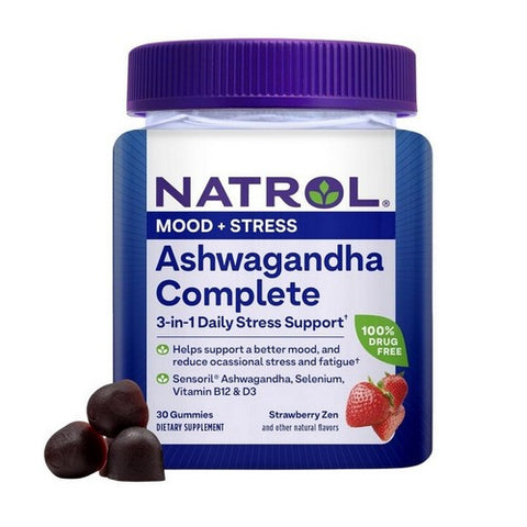 Natrol, Ashwagandha Complete Gummy 3-in-1 Daily Stress Support, 30 Count