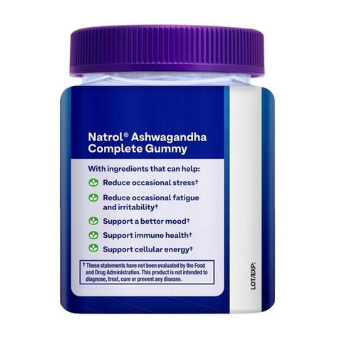 Natrol, Ashwagandha Complete Gummy 3-in-1 Daily Stress Support, 30 Count
