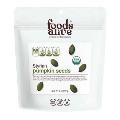 Foods Alive, Organic Styrian Pumpkin Seeds, 8 Oz