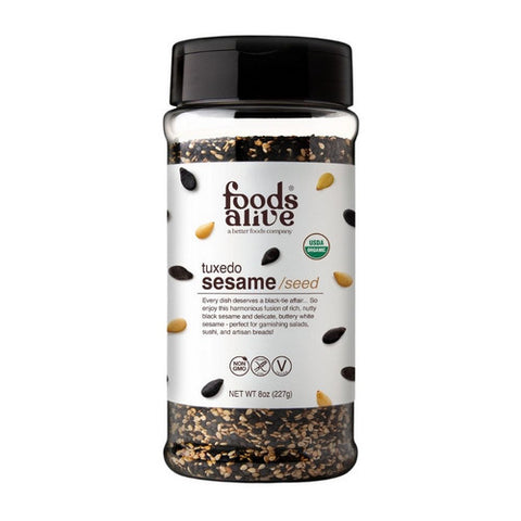 Foods Alive, Organic Tuxedo Sesame Seeds Shaker, 8 Oz