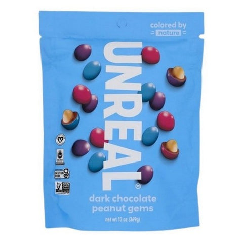 Unreal, Dark Chocolate Gems Peanut, 13 Oz (Case Of 9)