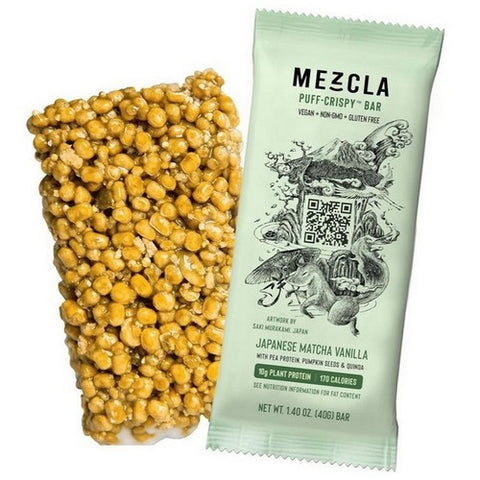 Mezcla, Japanese Matcha Vanilla Protein Bar, 1.4 Oz (Case Of 12)