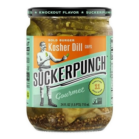Suckerpunch, Pickle Chips Dill Bold Burger, 24 Oz (Case Of 6)