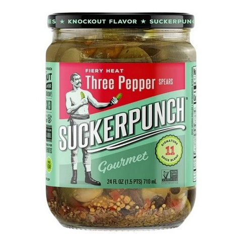 Suckerpunch, Fiery Heat Pickles, 24 Oz (Case Of 6)