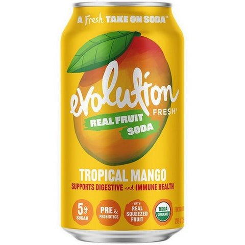 Evolution Fresh, Organic Tropical Mango Fruit Soda, 12 Oz (Case Of 6)
