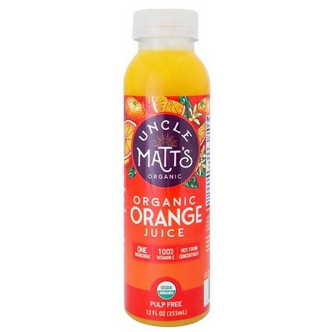 Uncle Matts, Orange Juice Pulp Free, 12 Oz (Case Of 6)