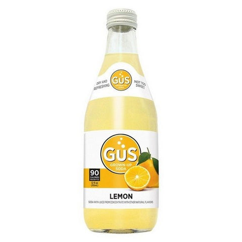 Gus Grown-Up Soda, Dry Meyer Lemon Soda, 12 Oz X 4 Count (Case Of 6)