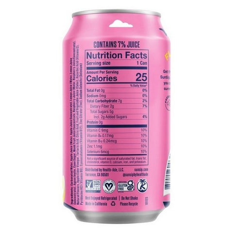 Health-Ade, Sun Sip Raspberry Lemonade Soda, 11.5 Oz (Case Of 12)