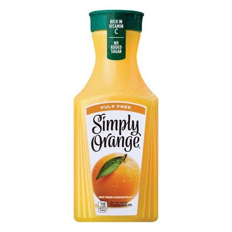 Simply Beverages, Pulp Free Orange Juice Bottle, 52 Oz (Case Of 6)