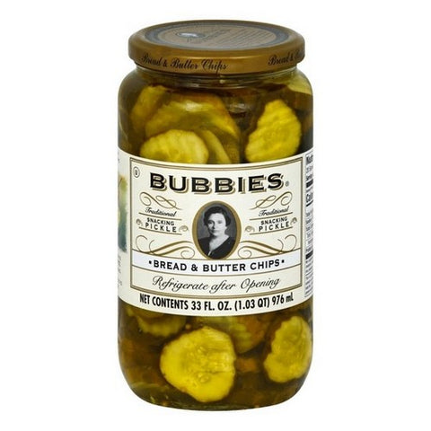 Bubbies, Pickle Chips Bread And Butter, 33 Oz (Case Of 6)