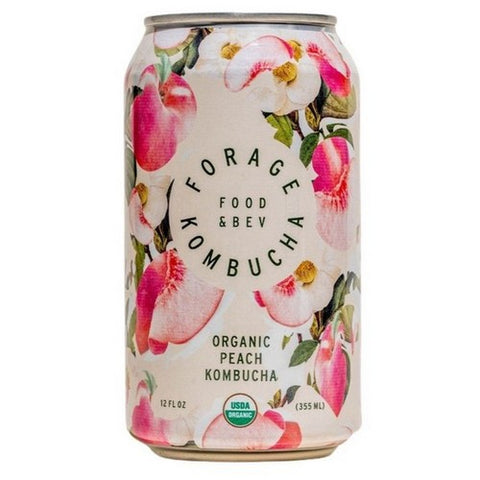Forage Kombucha, Organic Peach Kombucha, 12 Oz (Case Of 12)