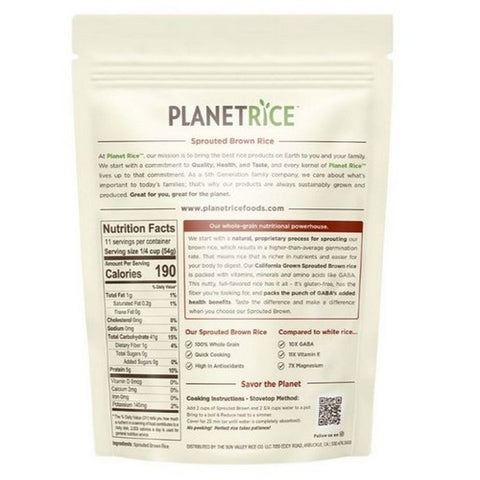 Planet Rice, Sprouted Brown Rice, 22 Oz (Case Of 6)