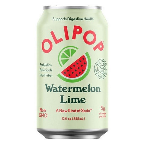 Olipop, Watermelon Lime Soda, 12 Oz (case Of 12)