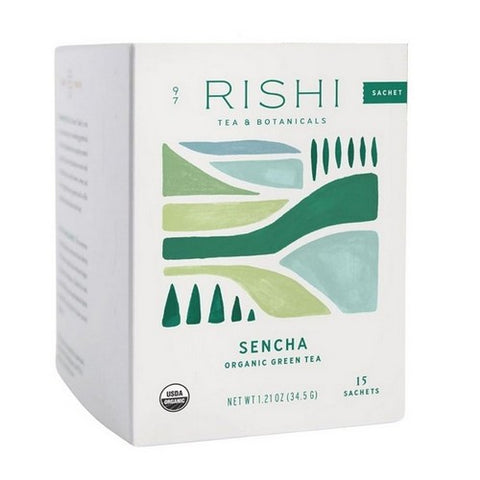 Rishi Tea, Organic Green Tea Sencha, 15 Bags (Case Of 6)