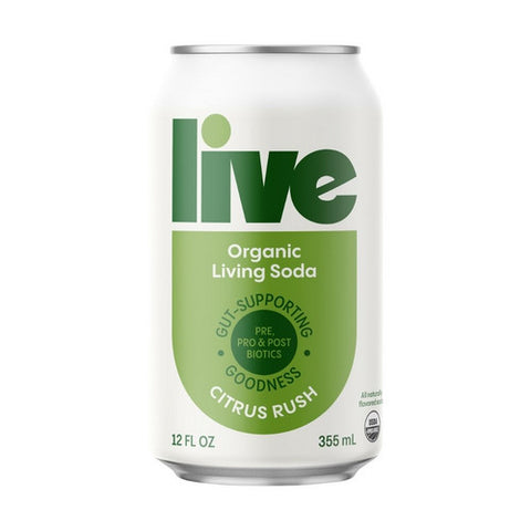 Live Soda, Kombucha Citrus Rush, 12 Oz (Case Of 6)