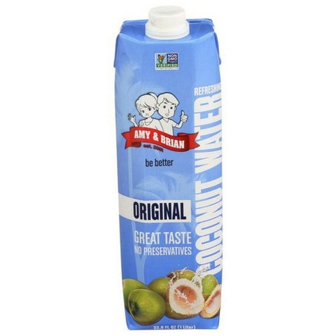 Amy & Brian, Original Coconut Water, 33.8 Oz (Case Of 6)