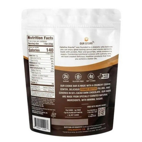 Catalina Crunch, Peanut Butter Dark Chocolate Cookie Bar, 5.8 Oz (Case Of 6)