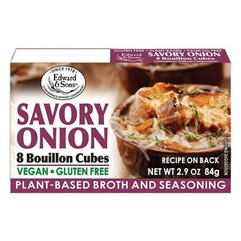 Edward And Sons, Savory Onion Bouillon Cubes, 2.9 Oz (Case Of 12)
