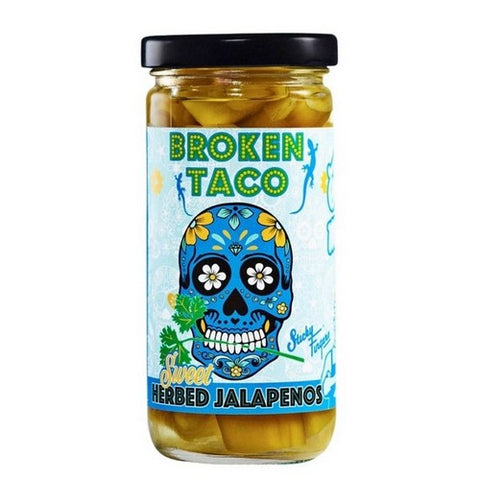 Broken Taco, Sweet Herbed Jalapenos, 8 Oz (Case Of 6)