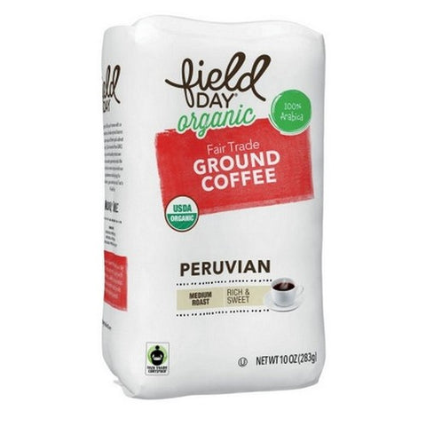 Field Day, Organic Ground Coffee Peruvian, 10 Oz (Case Of 6)