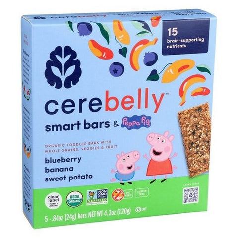 Cerebelly, Organic Blueberry Banana And Sweet Potato Smart Bar, 4.2 Oz (Case Of 6)