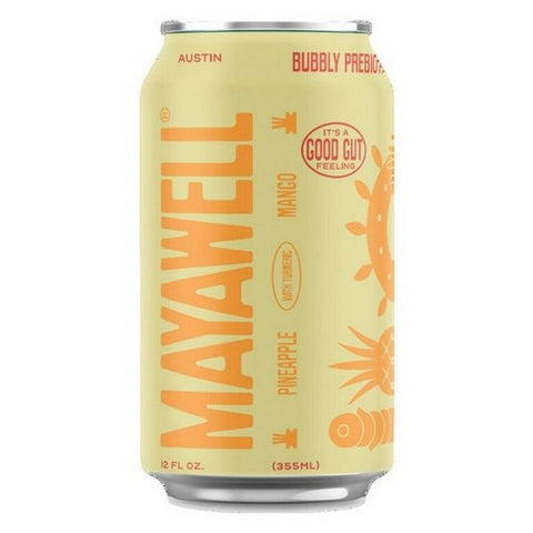 Mayawell, Sparkling Soda Prebiotic With Turmeric Pineapple Mango, 12 Oz X 4 Count (Case Of 6)