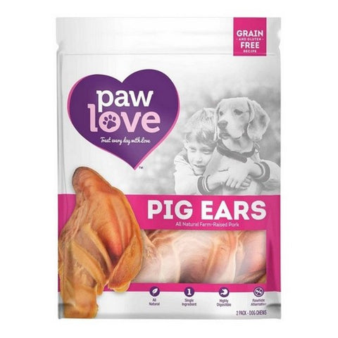 Paw Love, Pig Ears Dog Chews, 2 Count (Case Of 6)