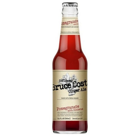 Bruce Cost Ginger Ale, Unfiltered Ginger Ale Pomegranate With Hibiscus, 12 Oz X 4 Count (Case Of 6)