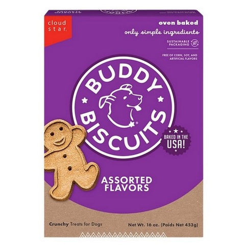 Buddy Biscuits, Assorted Flavors Crunchy Treats For Dogs, 16 Oz (Case Of 6)