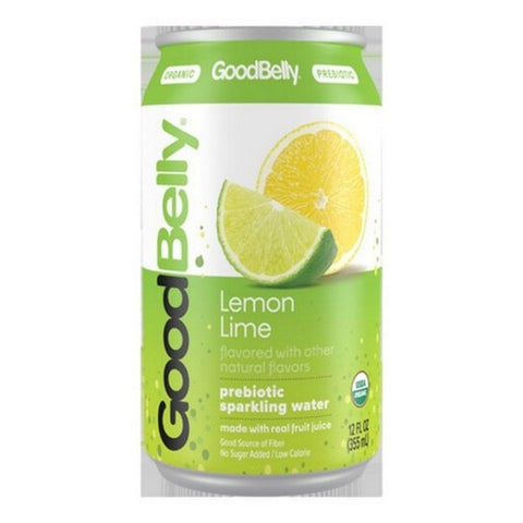 Good Belly, Organic Prebiotic Sparkling Water Lemon Lime, 12 Oz X 4 Count (Case Of 6)