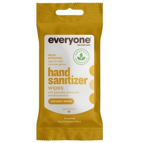 Everyone, Hand Sanitizer Wipes Coconut And Lemon, 15 Count (Case Of 6)
