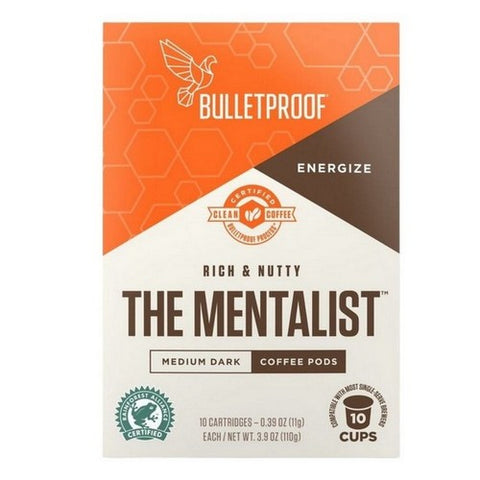 Bulletproof, The Mentalist Medium Dark Roast Coffee Pods K-Cups, 3.9 Oz (Case Of 6)