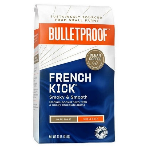 Bulletproof, Keto Friendly Dark Roast Whole Bean Coffee French Kick, 12 Oz (Case Of 6)