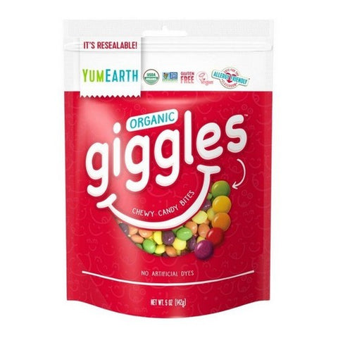 YumEarth, Organic Chewy Giggles Candy Bag, 0.5 Oz X 5 Count (Case Of 12)
