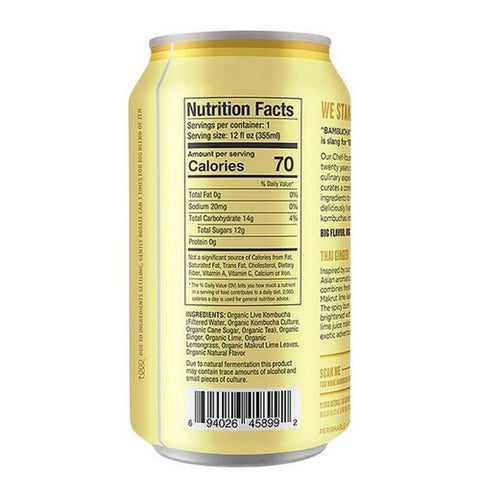 Bambucha Kombucha, Thai Ginger Organic Big, 12 Oz (Case Of 12)