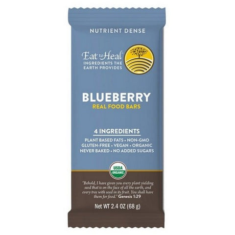 Eat To Heal, Organic Blueberry Bar, 68 Grams (Case Of 10)