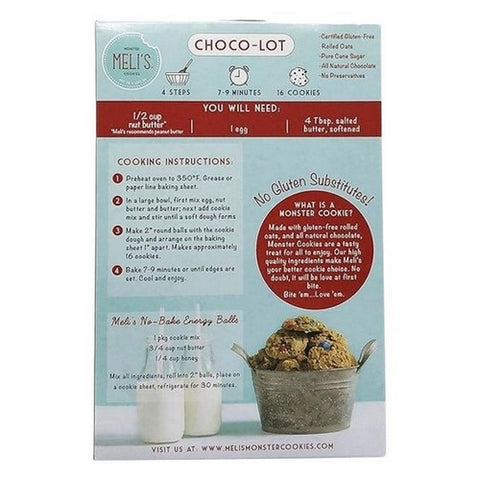Meli's Monster Cookies, Choco Lot Gluten Free Cookie Mix, 16 Oz (Case Of 6)