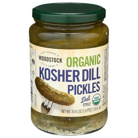 Woodstock, Organic Kosher Whole Dill Pickles, 24 Oz