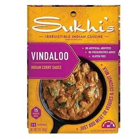 Sukhis, Vindaloo Medium Spicy Curry Sauce, 3 Oz (Case Of 6)