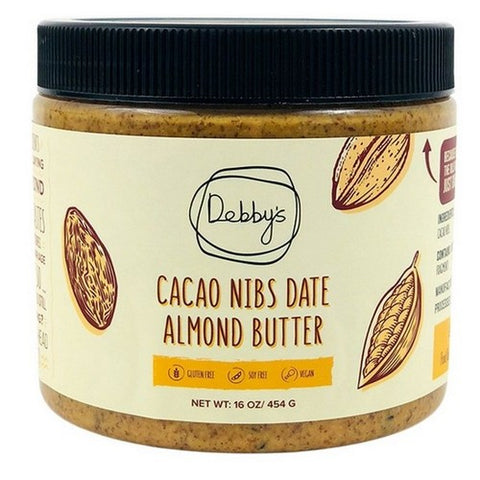 Debby's, Cacao Nibs Date Almond Butter, 16 Oz (Case Of 6)