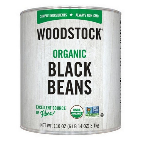 Woodstock, Organic Black Beans, 110 Oz (Case Of 6)