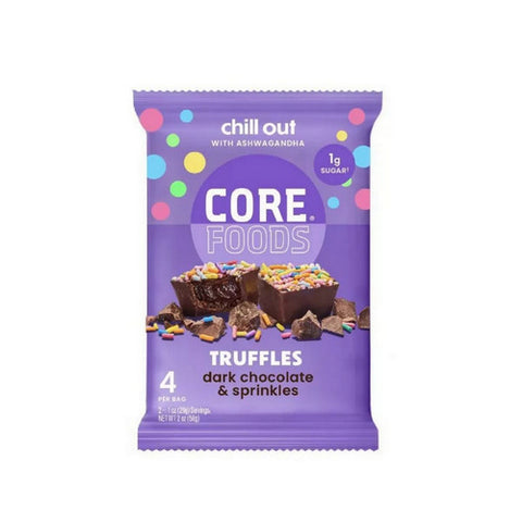 Core Foods, Dark Chocolate And Sprinkles Truffles, 2 Oz (Case Of 14)