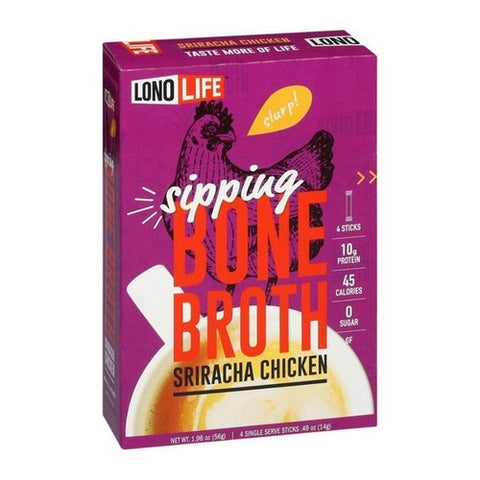 Lonolife, Sipping Bone Broth Sriracha Chicken, 0.49 Oz X 4 Count (Case Of 6)
