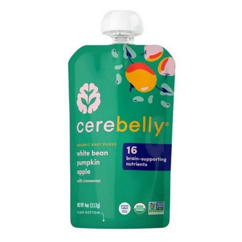 Cerebelly, White Bean Pumpkin Apple Pouches, 4 Oz X 3 Count (Case Of 6)