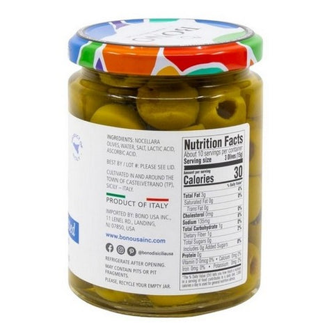 Bono, Castelvetrano Sicilian Pitted Green Olives, 5.3 Oz (Case Of 6)