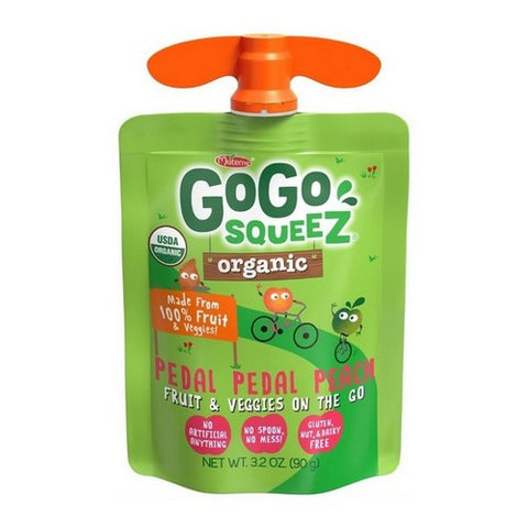 Gogo Squeez, Organic Fruit And Veggiez Variety Pack Pedal Peach Boulder Berry, 3.2 Oz X 12 Count (Case Of 6)