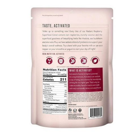 Living Intentions, Organic Activated Superfood Cereal Radiant Raspberry, 9 Oz (Case Of 6)